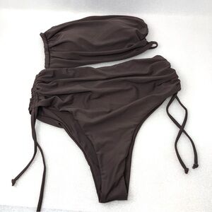 NEW Bikini Tube Style Top High Waist Bottoms Size Large